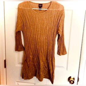 CHICO’S Traveler’s Collection Tunic Dress Size 1 (Small) Bronze Metallic, EUC